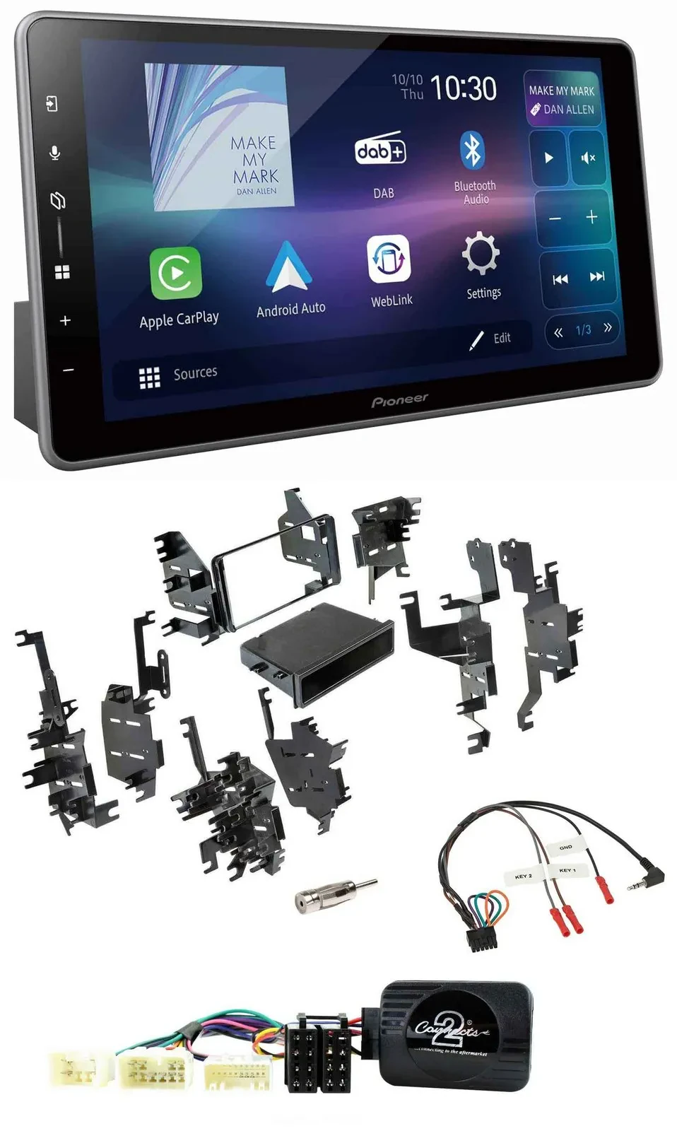 Автомагнитола для Toyota FJ (с 2007) Pioneer Bluetooth, USB, DAB, поддержка управления на руле