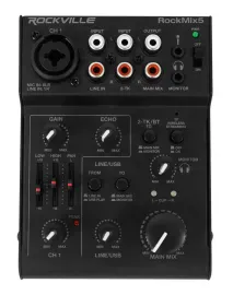 Rockville RockMix 5 USB Computer Recording Interface Mixer w/Bluetooth, Echo, EQ