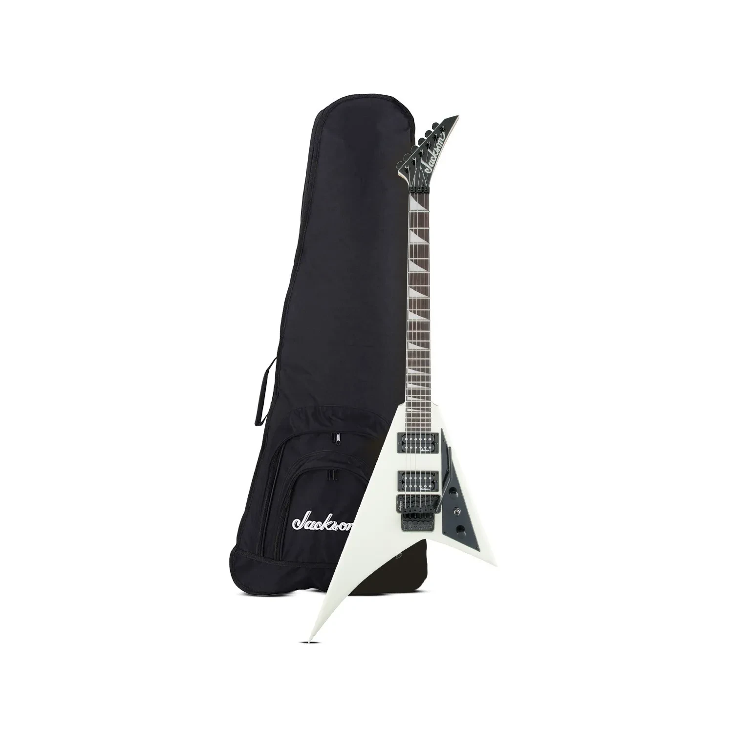 Jackson JS Series Rhoads JS32 6 String Right Handed Ivory Electric Guitar Bundle