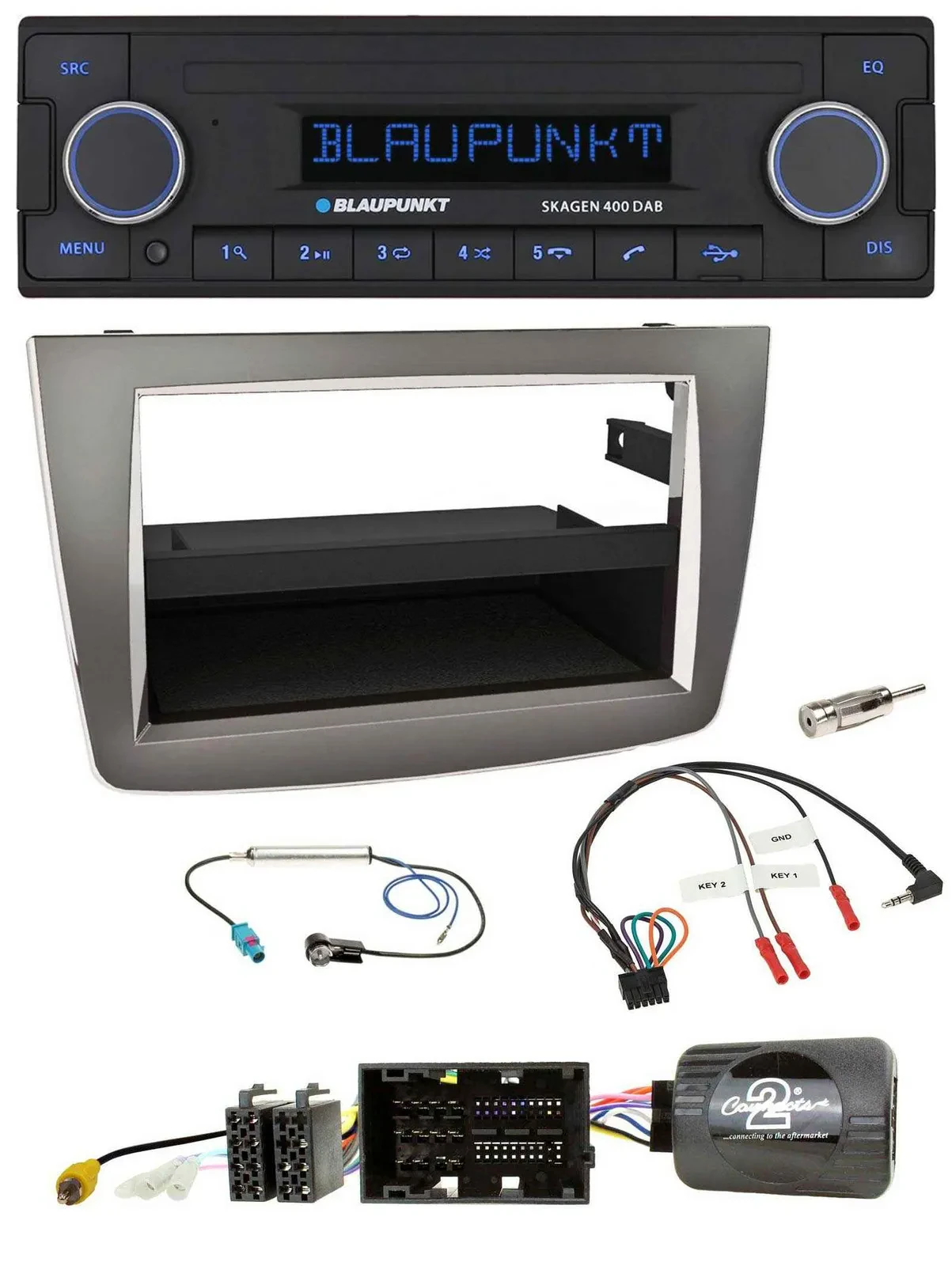 Blaupunkt DAB USB Bluetooth Lenkrad Autoradio für Alfa Mito 2014-2018 955 silber