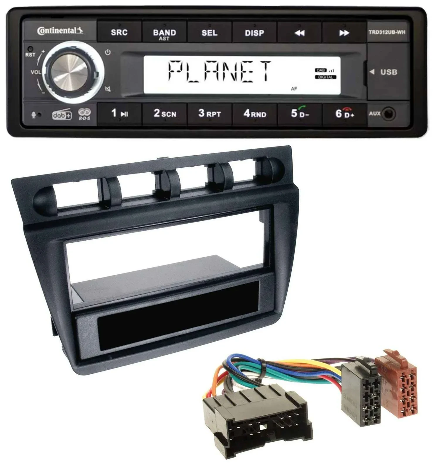 Continental USB 1DIN AUX DAB MP3 Autoradio für Kia Picanto (ab 2006) - schwarz