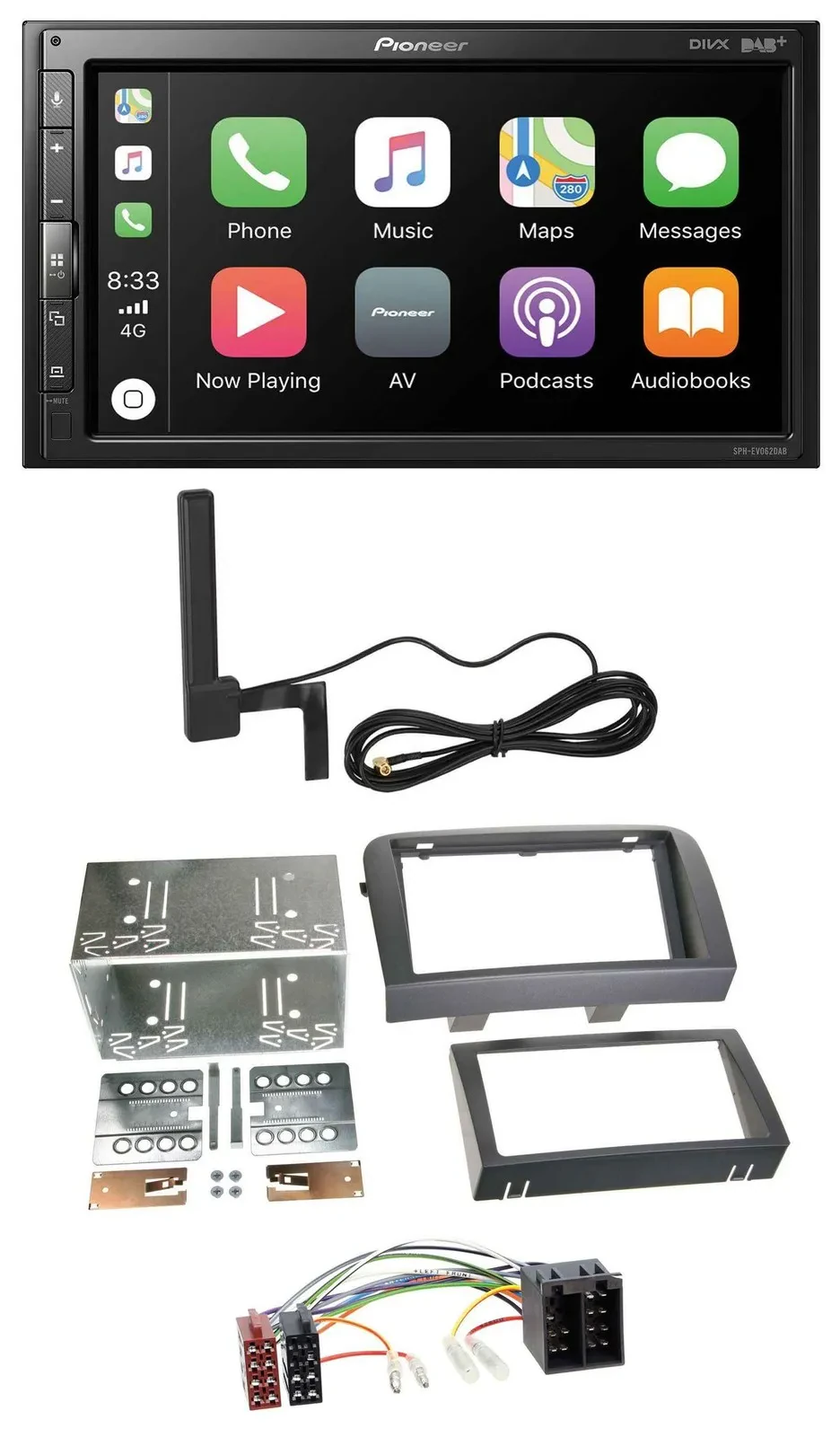 Автомагнитола для Fiat Croma (с 2005) Pioneer 2-DIN, USB, Bluetooth, DAB, MP3