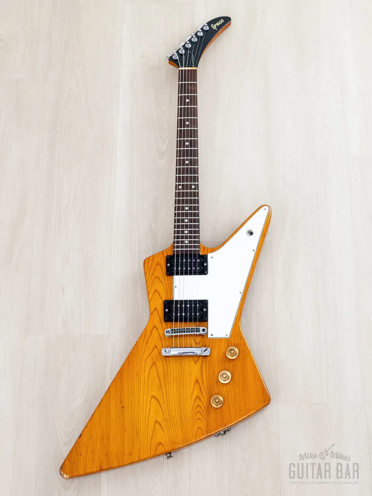 Электрогитара Greco EX800 Explorer HH Natural w/case Japan 1976