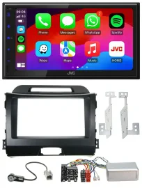 JVC Bluetooth 2DIN Lenkrad DAB USB Autoradio für Kia Sportage III 10-15 schwarz