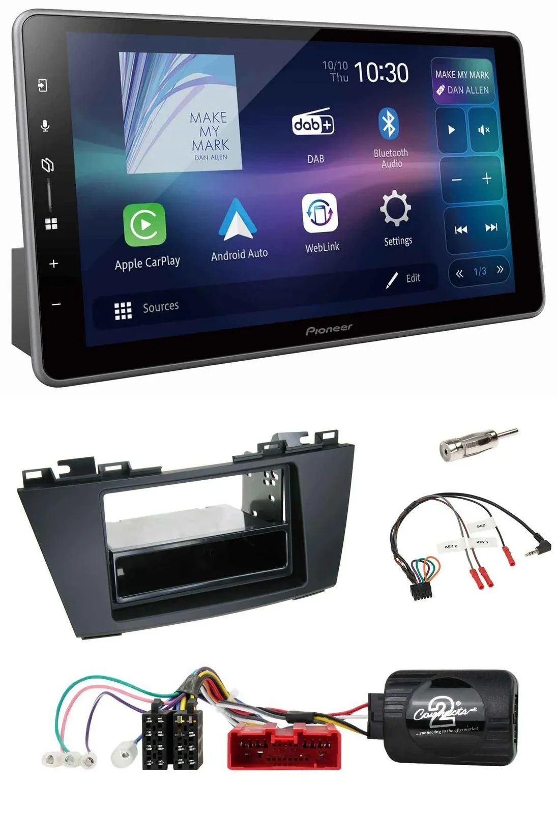 Автомагнитола для Mazda 5 (2010–2015) Pioneer Bluetooth, USB, DAB, поддержка кнопок на руле