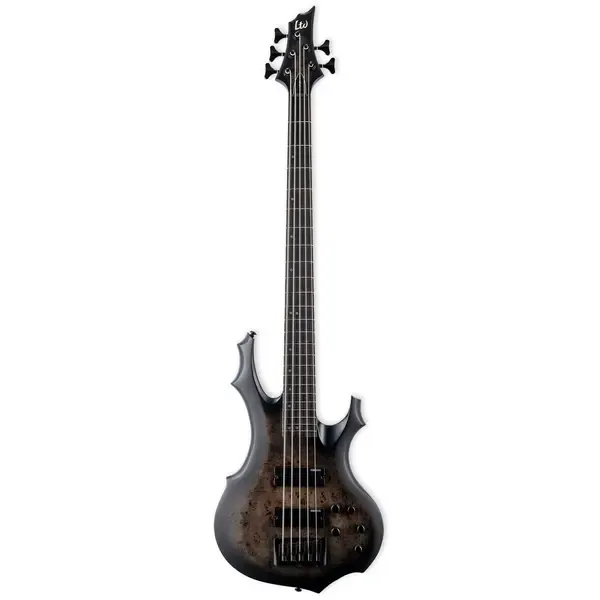 Бас-гитара ESP LTD F-5 Ebony Burl Poplar 5-String Charcoal Burst Satin