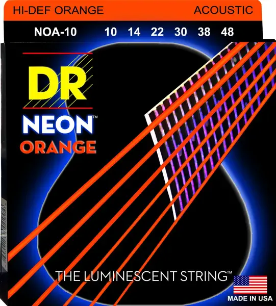 Струны для акустической гитары DR Strings HI-DEF NEON DR NOA-10, 10 - 48