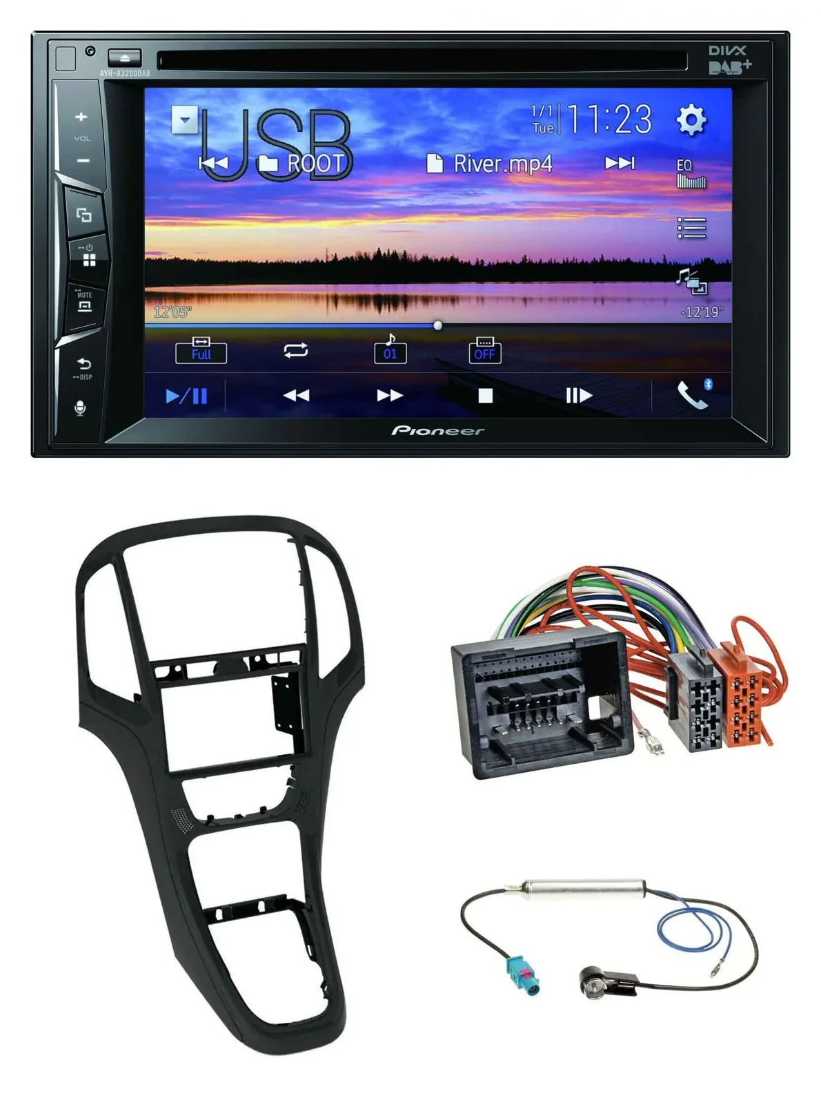 Автомагнитола Pioneer 2DIN Bluetooth USB DVD DAB MP3 для Opel Astra J (с 12.2009)