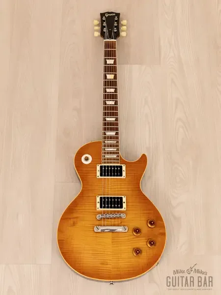 Электрогитара Greco EG-1000D Flame Top Trans Amber Japan 1990 w/USA Seymour Duncan PAFs