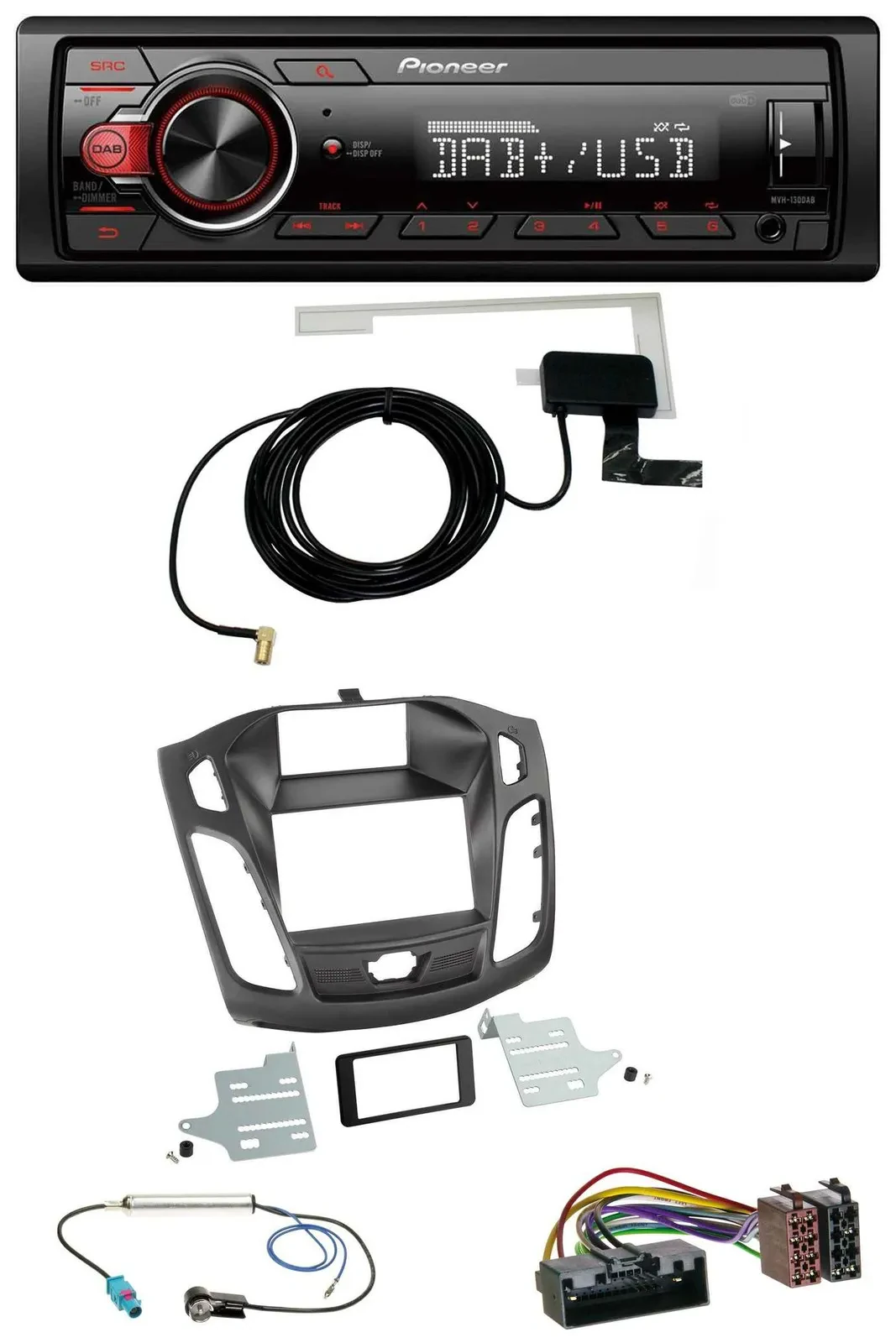 Автомагнитола для Ford Focus (2011–2014) Pioneer 1-DIN, MP3, DAB, USB, AUX