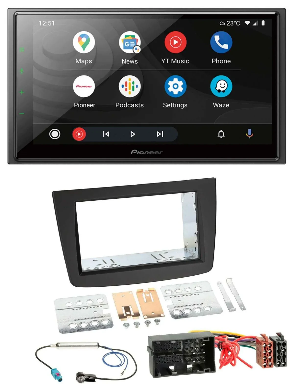 Pioneer USB 2DIN DAB MP3 Bluetooth Autoradio für Alfa Romeo Mito 955 ab 14 schwa