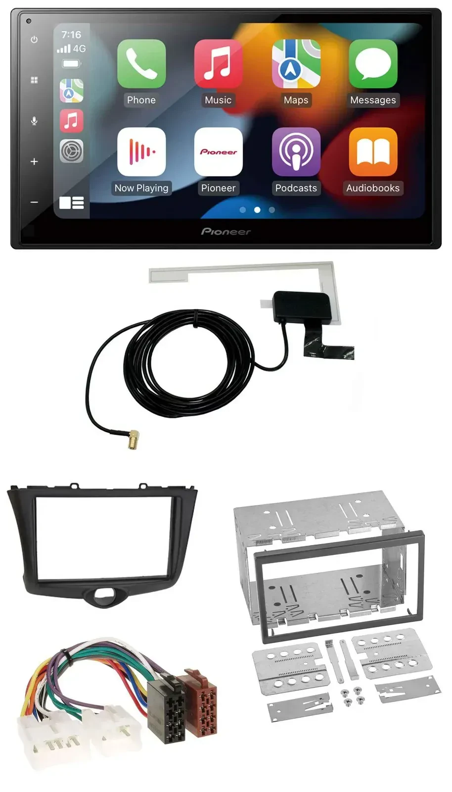 Автомагнитола для Toyota Yaris (2003–2005) Pioneer 2DIN, Bluetooth, DAB, USB, MP3