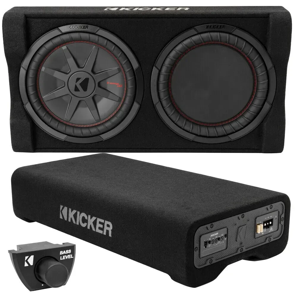 Активный сабвуфер KICKER PTRTP12 12", закрытый, shallow‑mount, с корпусом