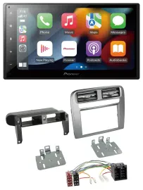 Автомагнитола Pioneer 2DIN, DAB, Bluetooth, USB, MP3 для Fiat Grande Punto (2005–2009), антрацит
