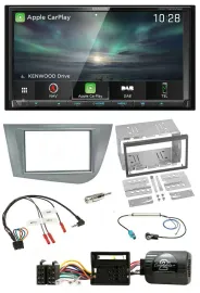 Kenwood Bluetooth USB 2DIN Lenkrad TMC DAB Navigation für Seat Leon 2005-2012 si