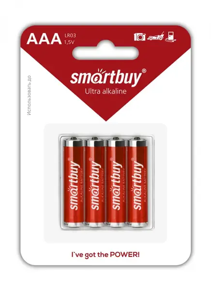 Элемент питания SMARTBUY SBBA-3A04B Ultra AAA (4 штуки)