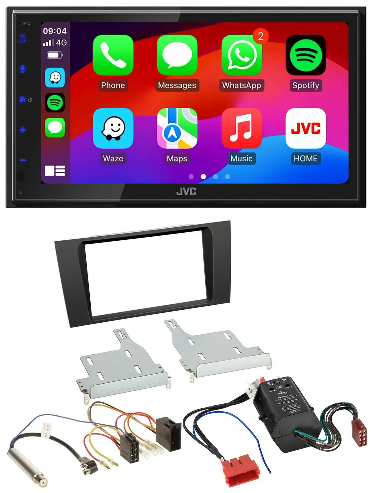 JVC Bluetooth 2DIN MP3 DAB USB Autoradio für Audi A4 B5 99-01 Symphony Bose Akti
