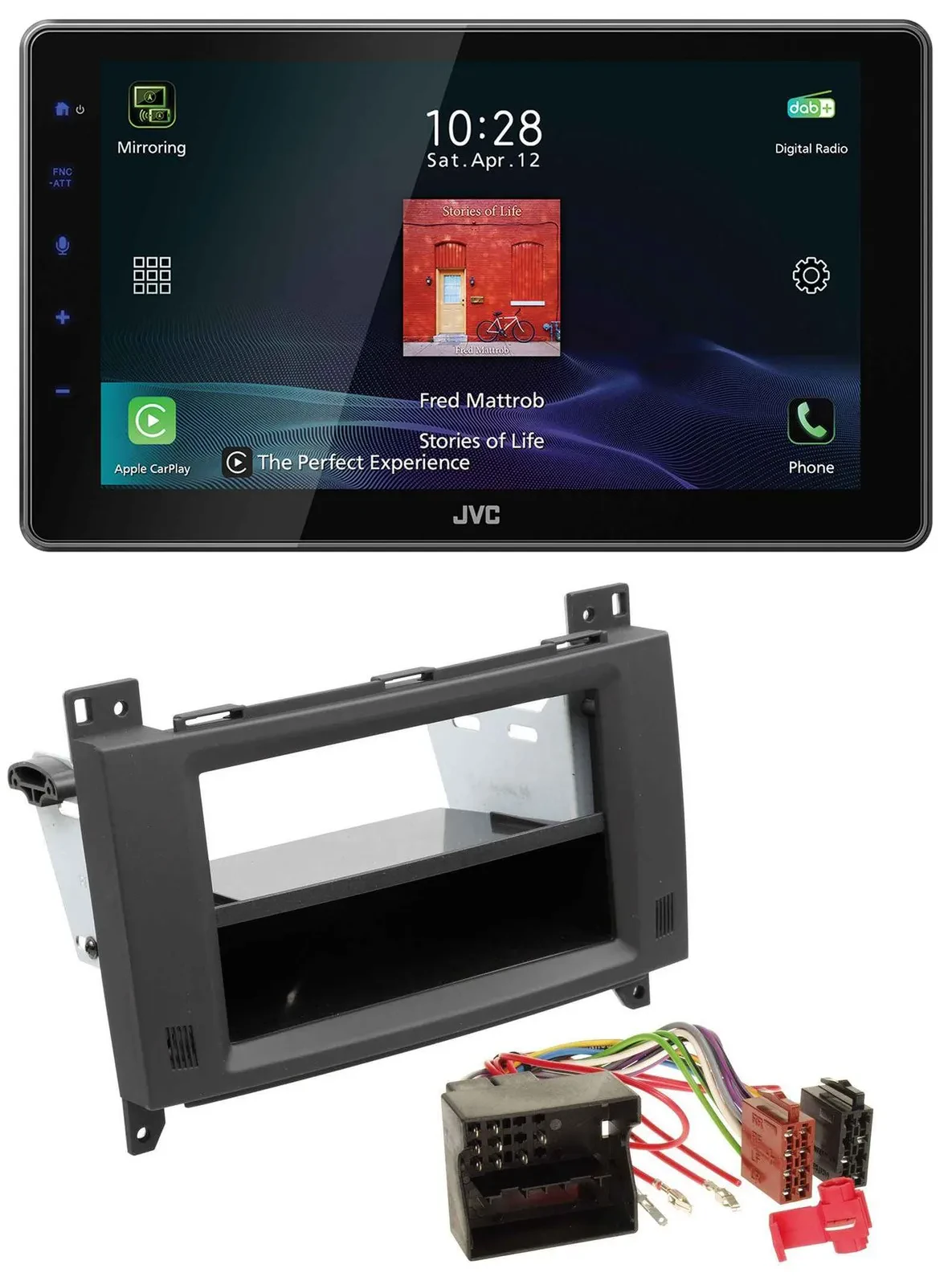 JVC DAB MP3 Bluetooth USB Autoradio für Mercedes A- B-Klasse Vito rubbertouch-sc
