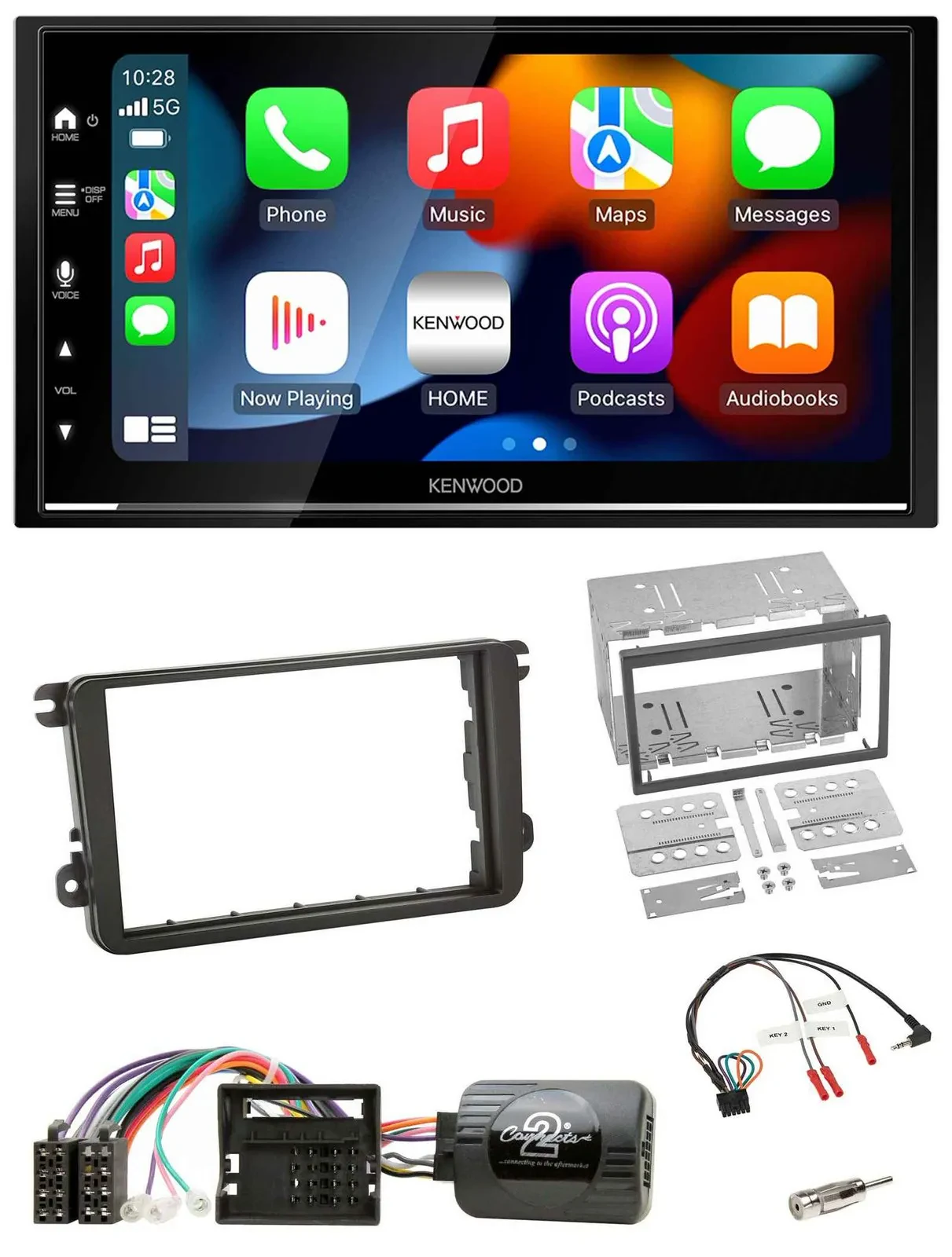 Kenwood DAB USB Bluetooth 2DIN Lenkrad Autoradio für Skoda Fabia 5J 2007-2014