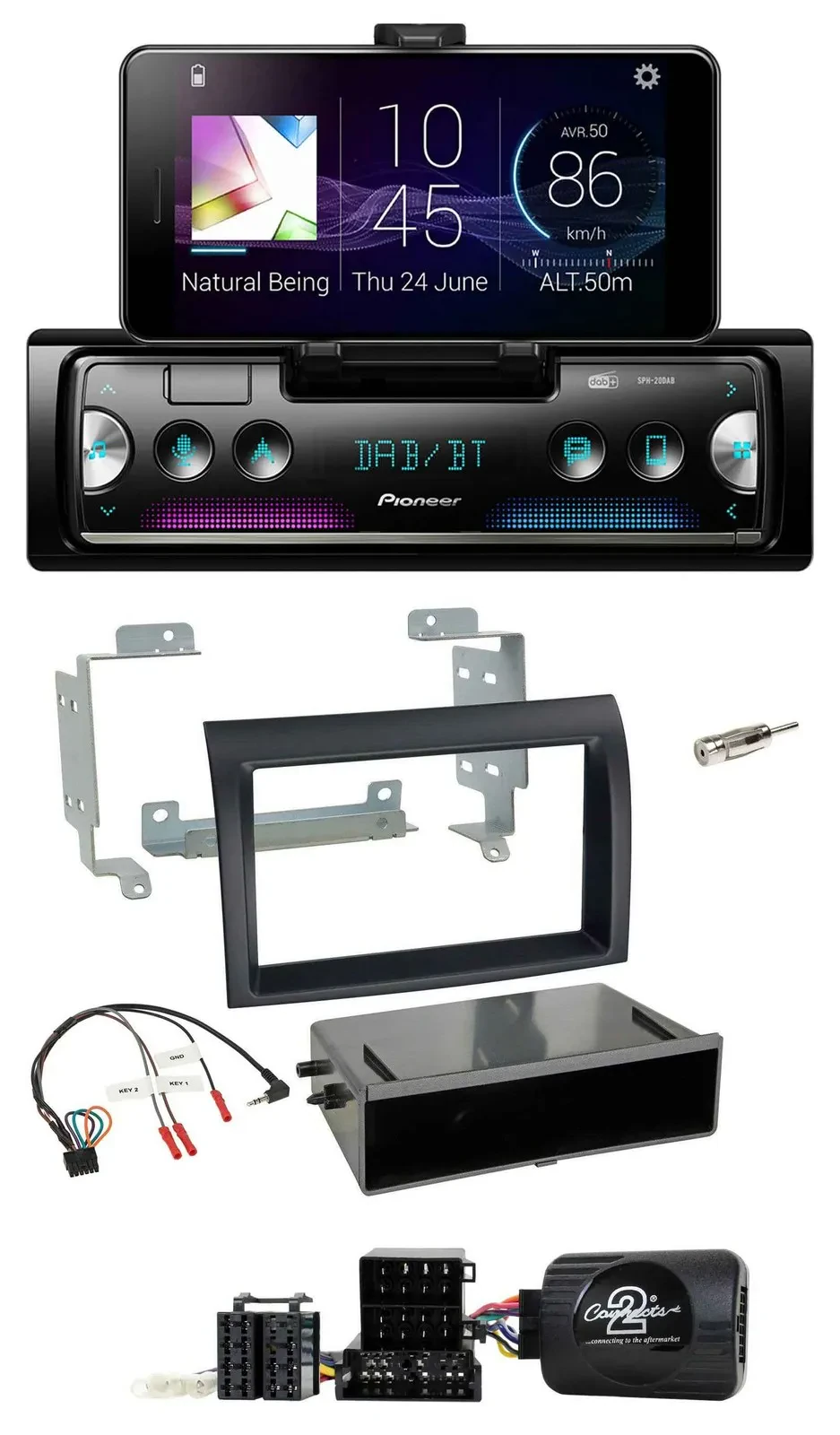 Pioneer USB Lenkrad Bluetooth DAB Autoradio für Fiat Ducato 06-08 schwarz