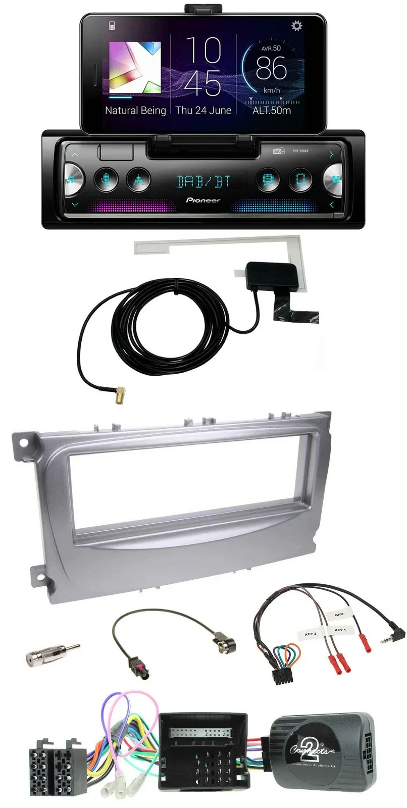 Автомагнитола Pioneer для Ford S-Max/Mondeo (2007–2014) DAB, Bluetooth, USB, CAN-bus