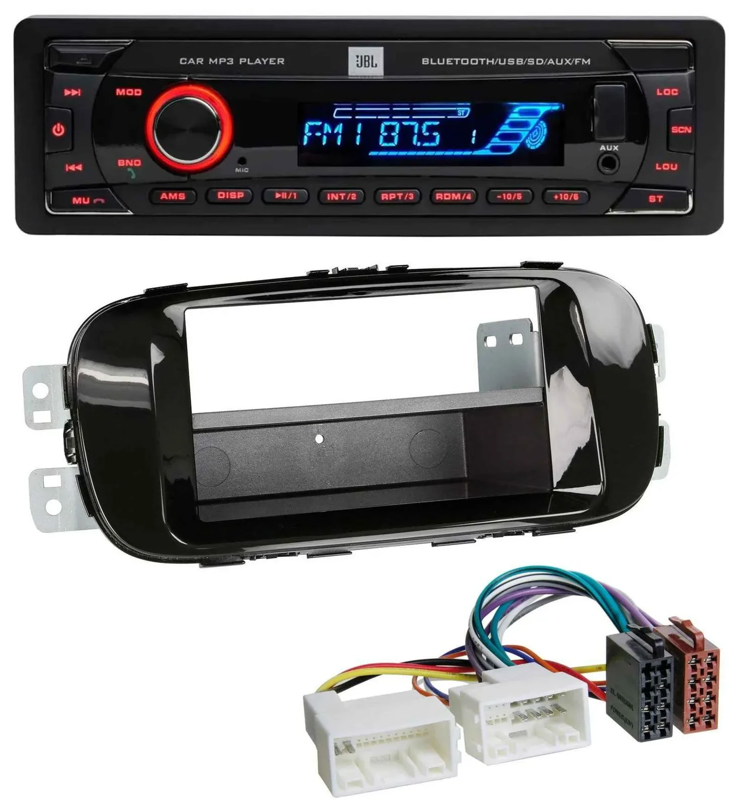 JBL AUX MP3 USB Bluetooth SD Autoradio für Kia Soul PS ab 14 piano-schwarz