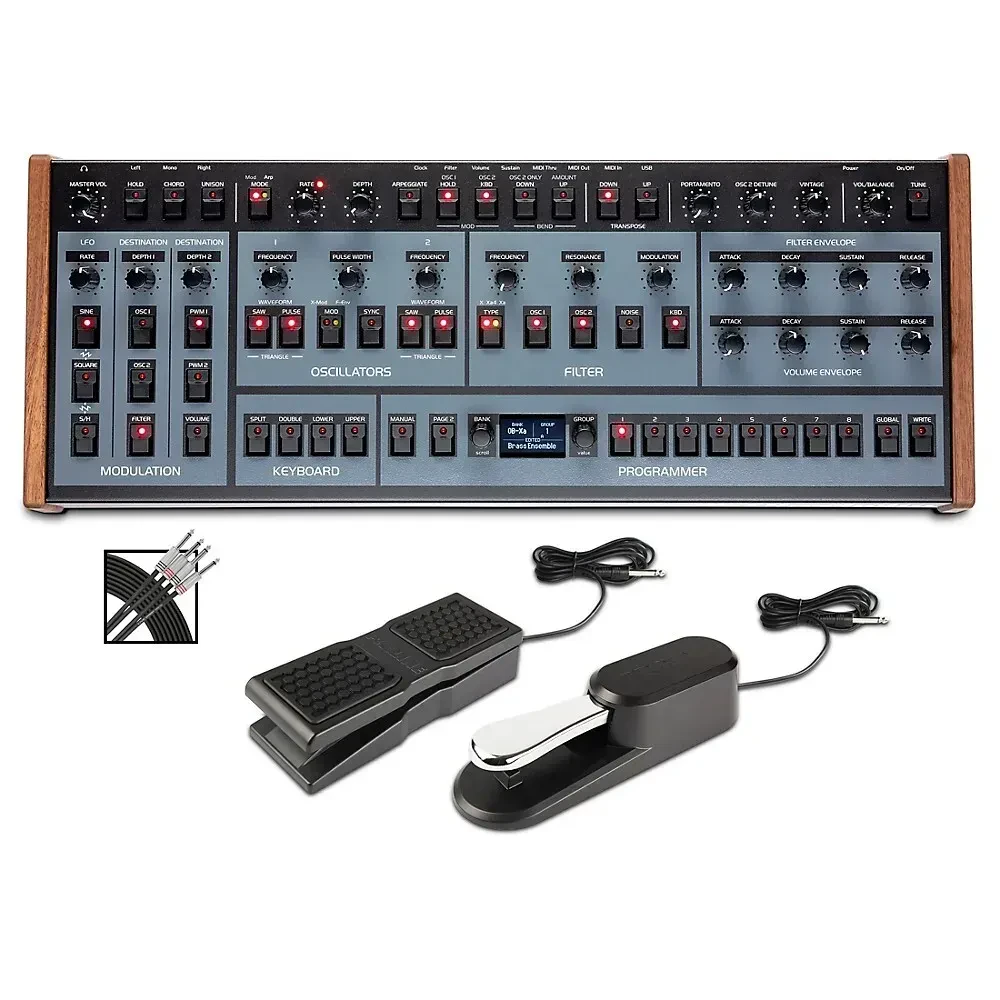 Oberheim OB-X8 Desktop Module With Sustain and Expression Pedals, Audio Cables