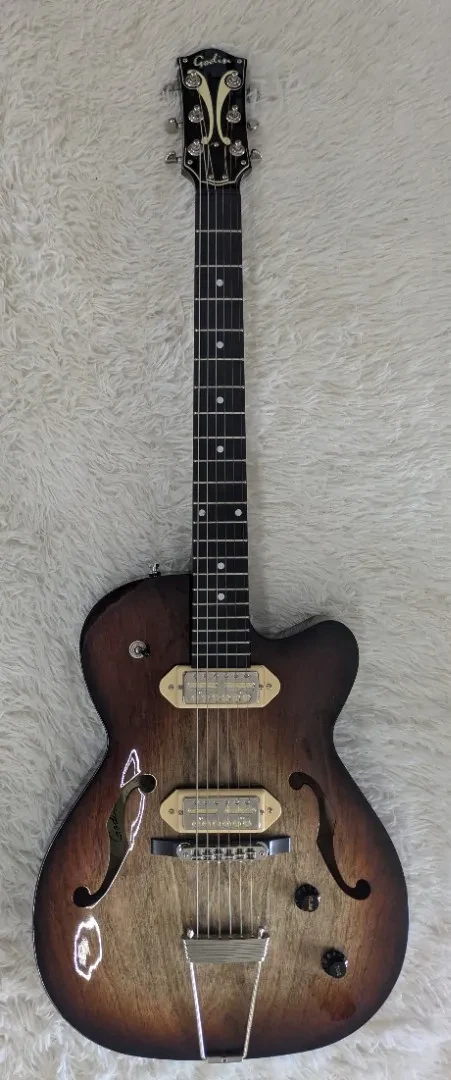 Godin 5th Avenue Hollow-Body Electric Guitar with Lollar Gold Foils and Gig Bag