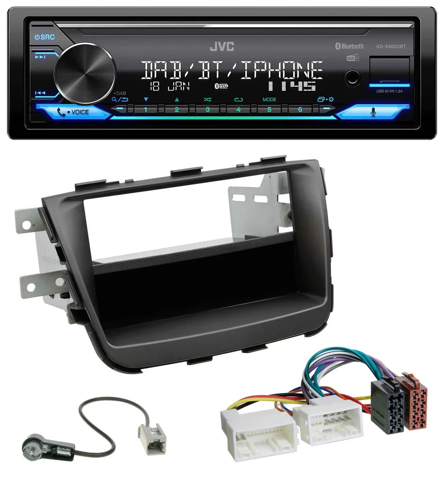 JVC Bluetooth DAB USB MP3 Autoradio für Kia Sorento II XM Facelift 12-15