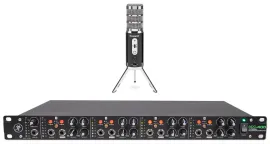 Mackie HM-400 Pro Rackmount 4-Channel Headphone Amplifier+Samson Microphone