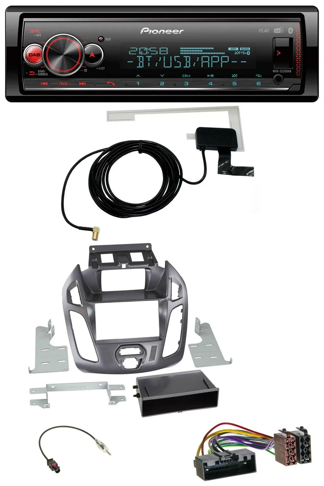 Автомагнитола Pioneer Bluetooth, DAB, USB, MP3 для Ford Transit Connect (2012–2018)