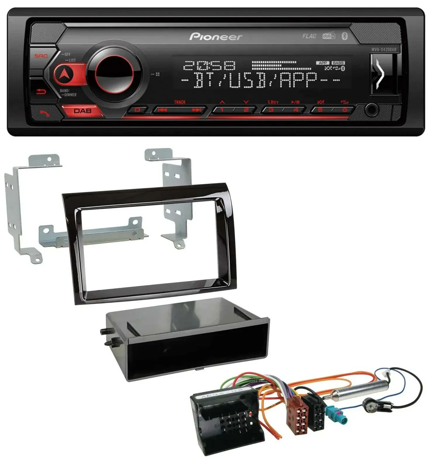 Автомагнитола Pioneer MP3 USB DAB Bluetooth для Citroen Jumper 2006–2011, Quadlock, черный глянец