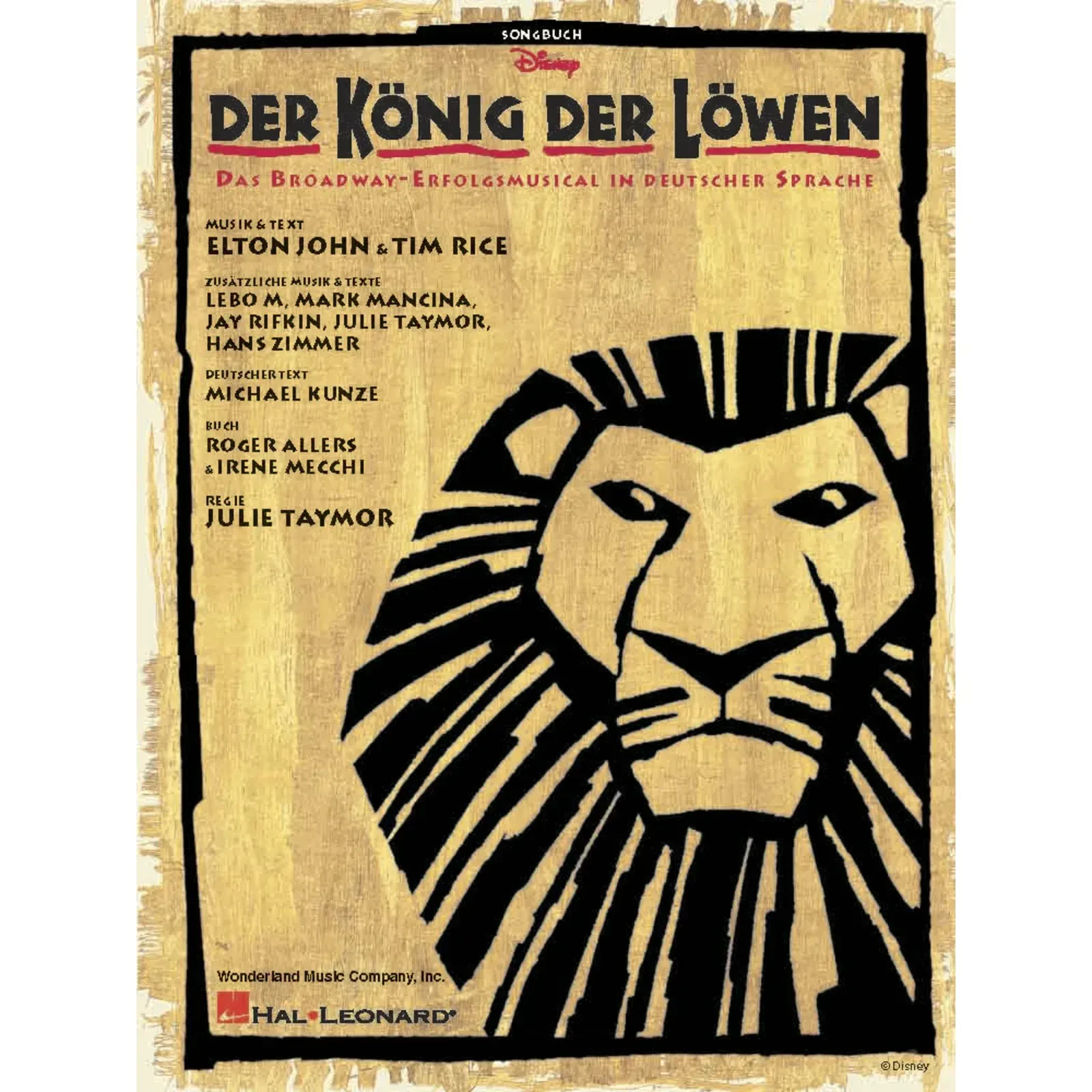 Сборник песен Hal Leonard Der König der Löwen