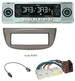 Dietz Bluetooth MP3 DAB USB Autoradio für Renault Twingo ab 2012 beige-grau