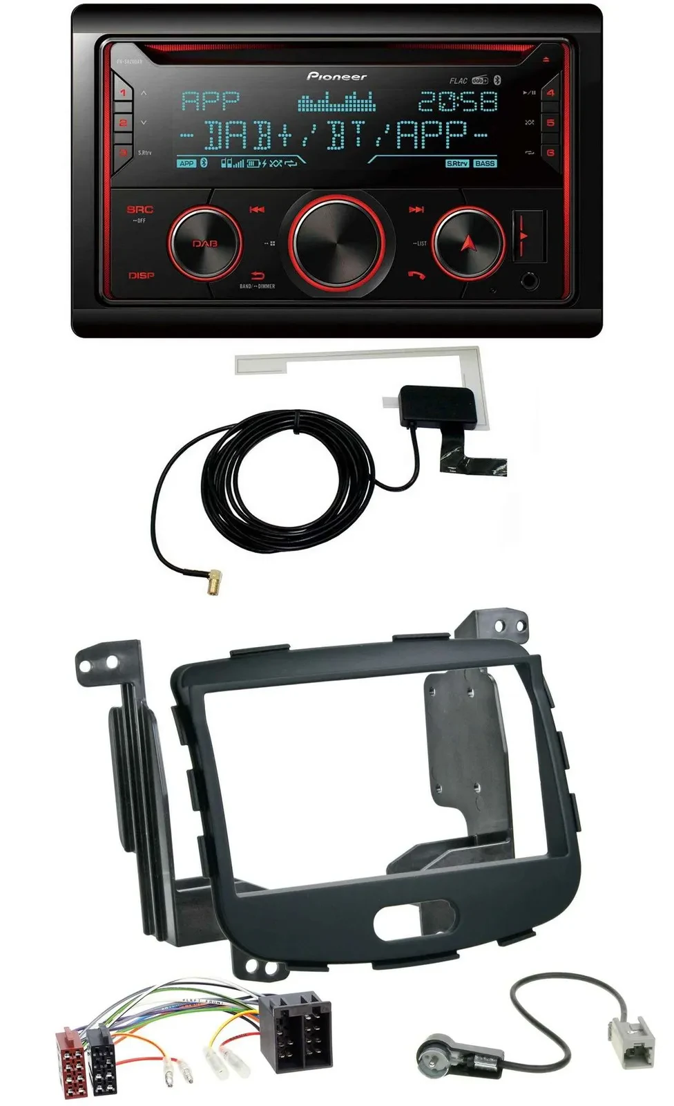 Pioneer 2DIN MP3 DAB USB CD Bluetooth Autoradio für Hyundai i10 08-13 Rubber Tou