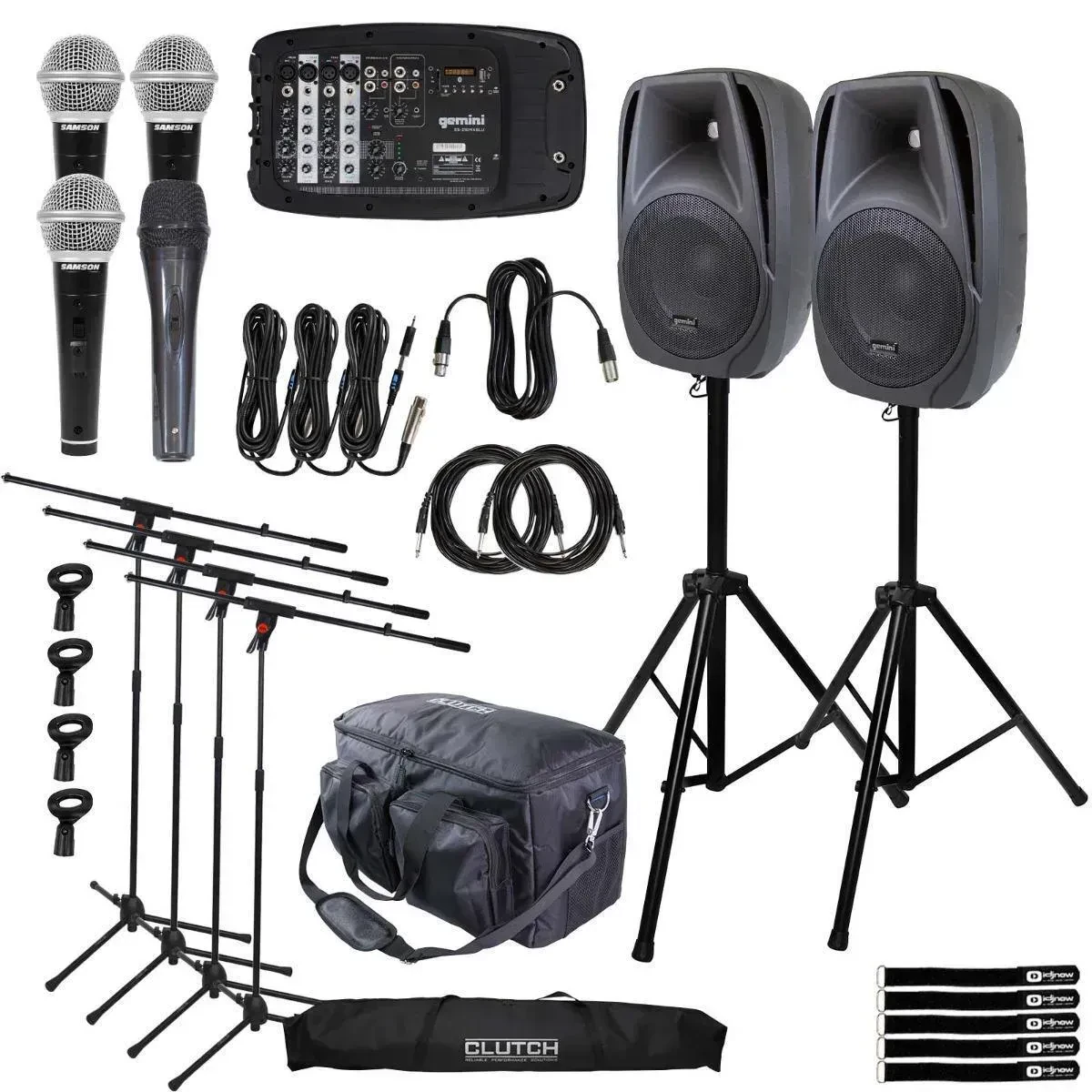 PA-система Gemini ES-210MX-BLU портативная (набор, со стойками и микрофонами)