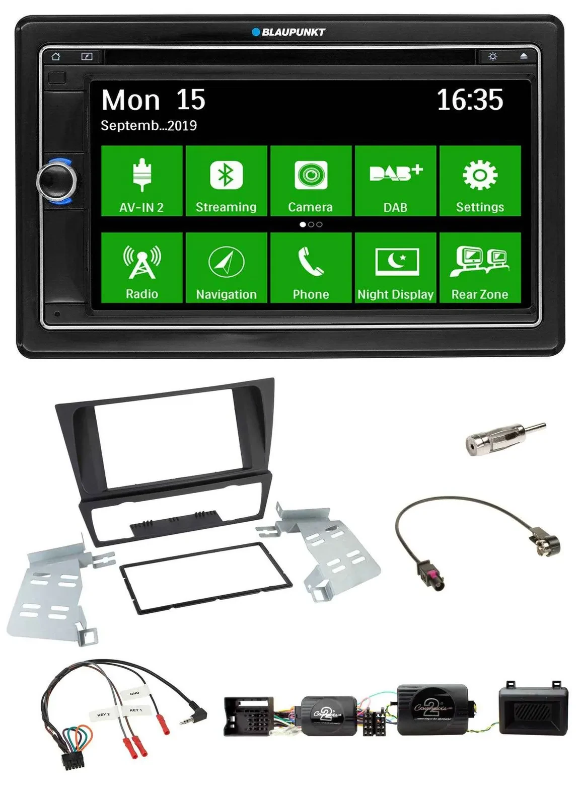 Blaupunkt Bluetooth 2DIN Lenkrad DAB USB TMC Navigation für BMW 3er E90 E91 E92