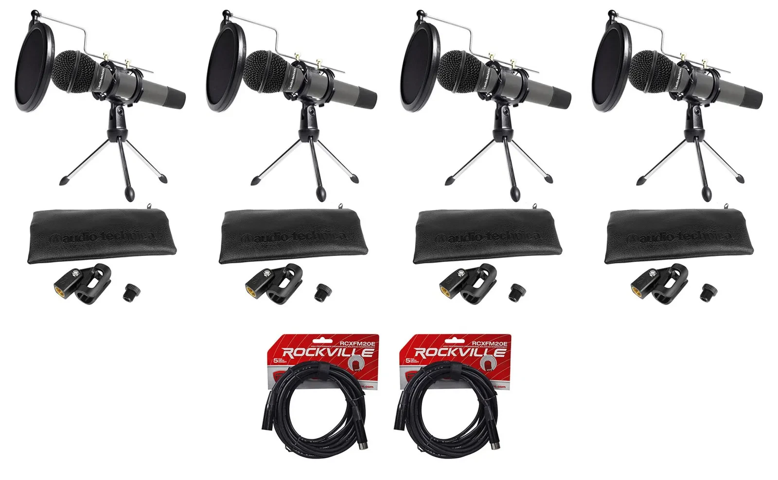 Микрофон проводной Audio-technica ATM510 Black с аксессуарами (4 штуки)