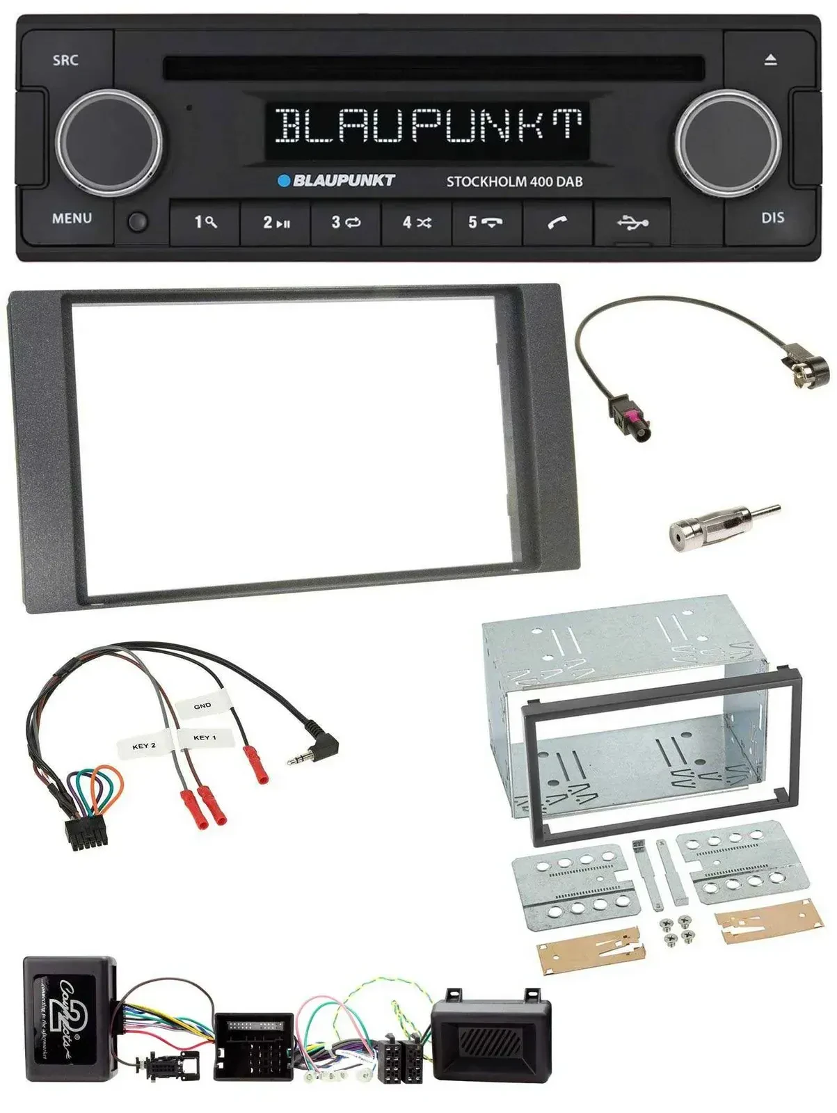 Blaupunkt Lenkrad Bluetooth DAB CD USB Autoradio für Ford Kuga 2008-2012 anthraz