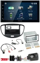 Автомагнитола Kenwood 2DIN Bluetooth USB DAB для Hyundai i10 2009–2013 черная