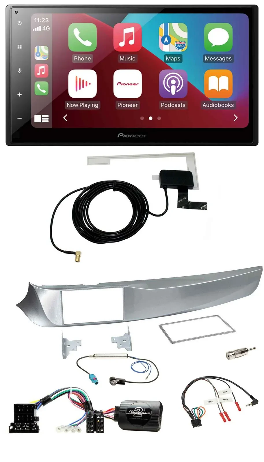 Автомагнитола для Alfa Romeo Giulietta (2010–2014) Pioneer 2DIN, USB, Bluetooth, DAB, поддержка кнопок на руле