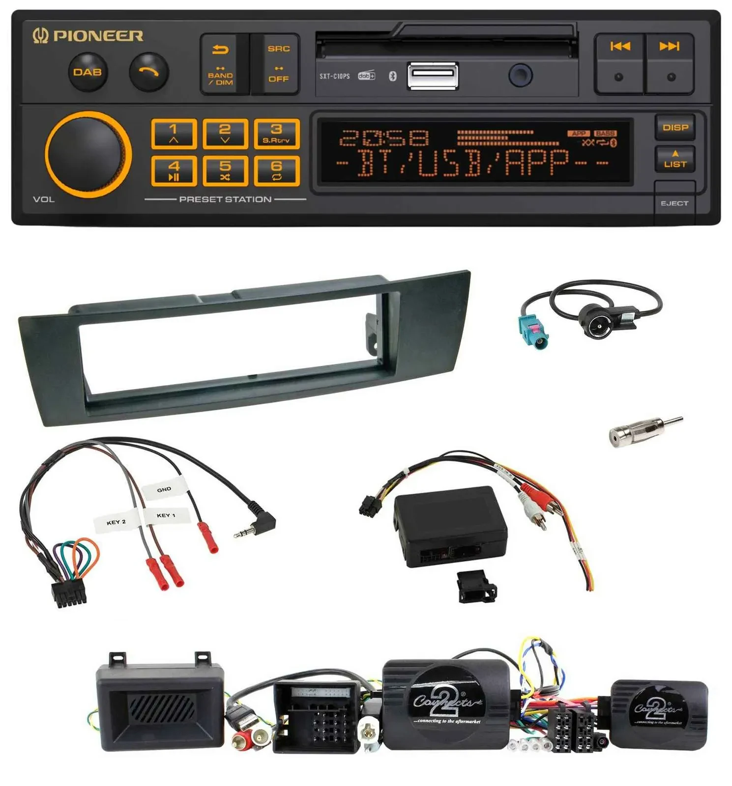 Pioneer DAB Lenkrad USB Bluetooth Autoradio für BMW 1er E87 04-13 Aktiv PDC