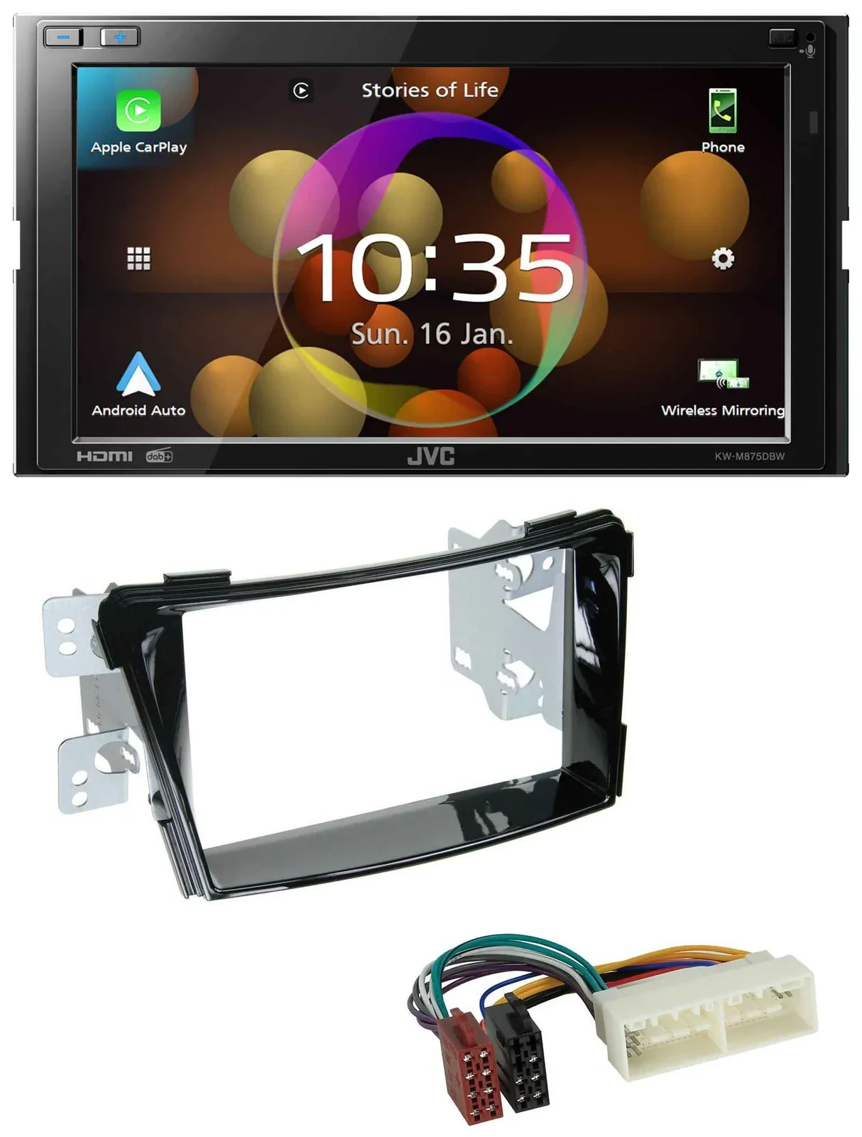 JVC DAB MP3 2DIN Bluetooth USB Autoradio für Hyundai i40 ab 2016 Typ VF Klavierl