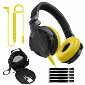 Наушники проводные Pioneer HDJ-CUE1 Black Yellow с аксессуарами