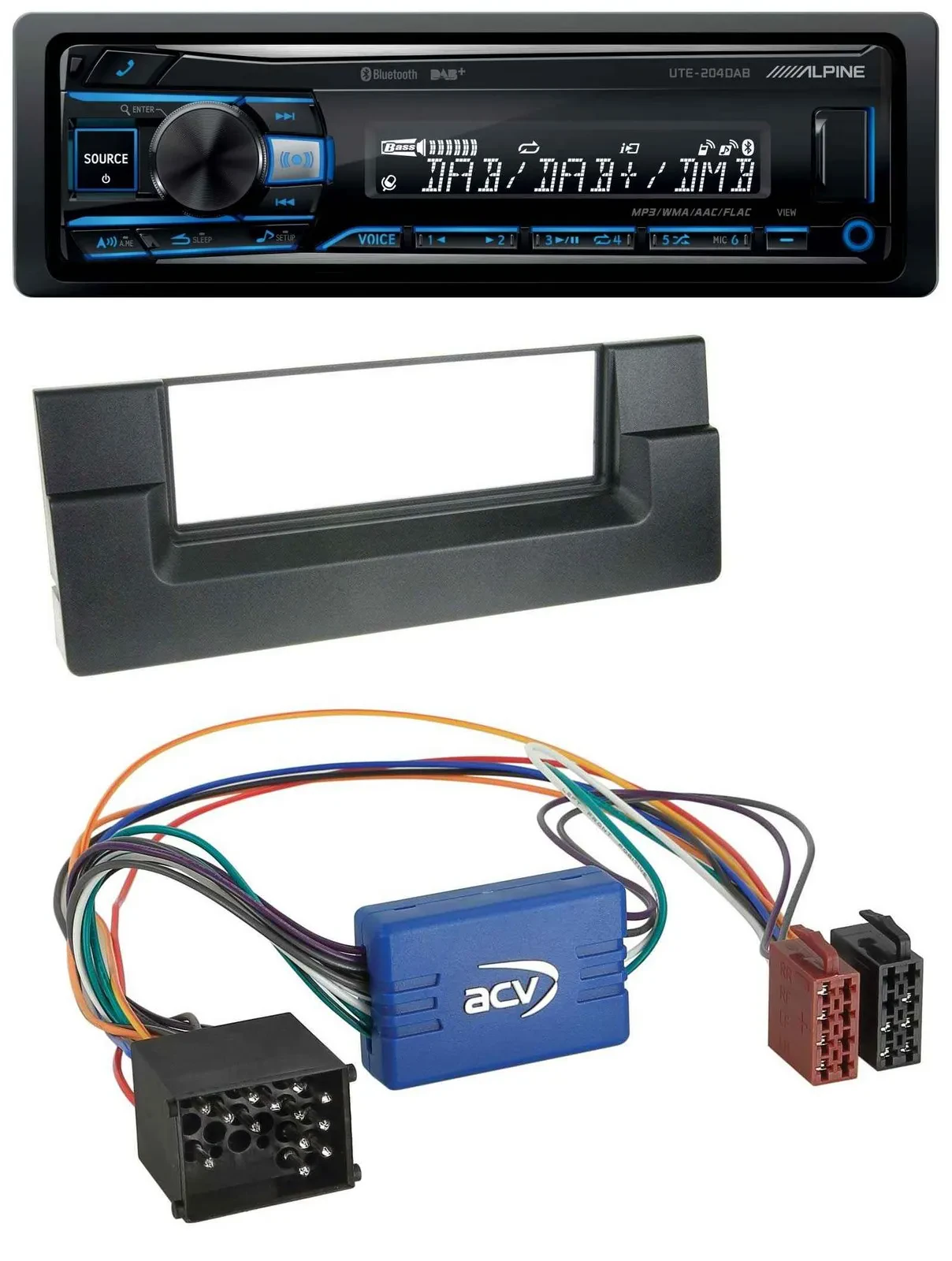Alpine USB Bluetooth DAB MP3 Autoradio für BMW 5er E39 X5 E53 Aktivsystem Rundpi