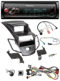 Pioneer Bluetooth USB Lenkrad DAB Autoradio für Ford Fiesta 08-10 Display schwar