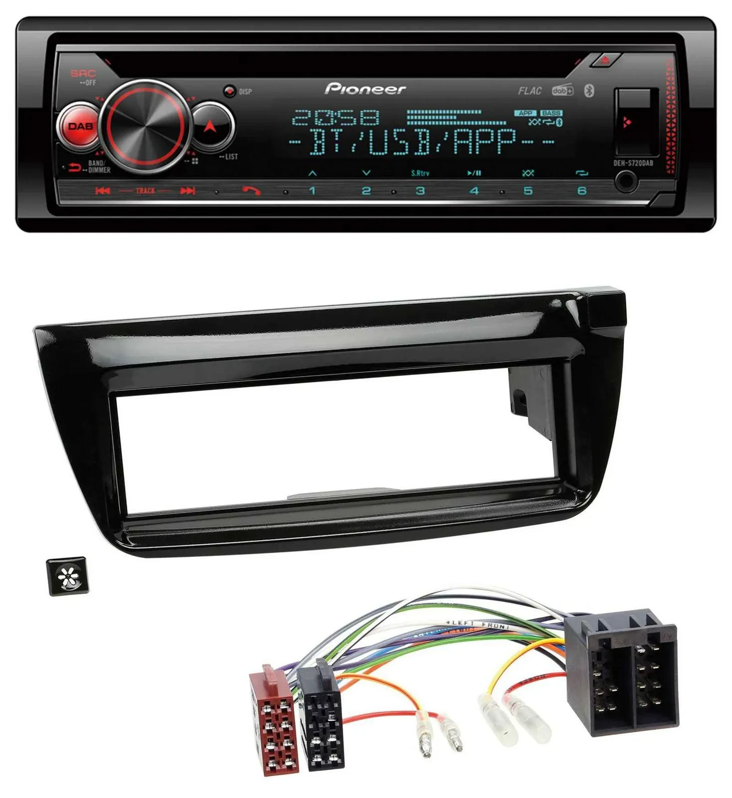 Pioneer MP3 DAB CD Bluetooth USB Autoradio für Opel Combo ab 11 Fiat Doblo 12-15