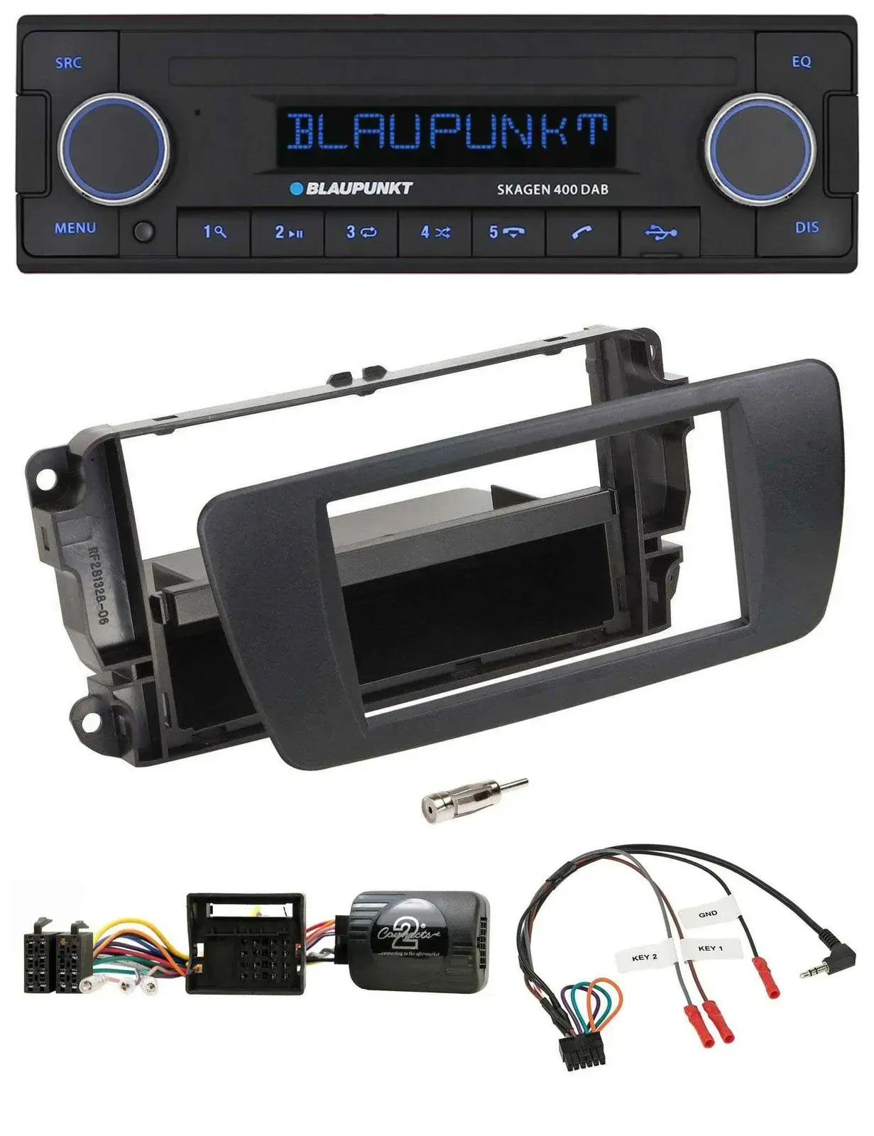 Blaupunkt DAB USB Bluetooth Lenkrad Autoradio für Seat Ibiza nitschwarz