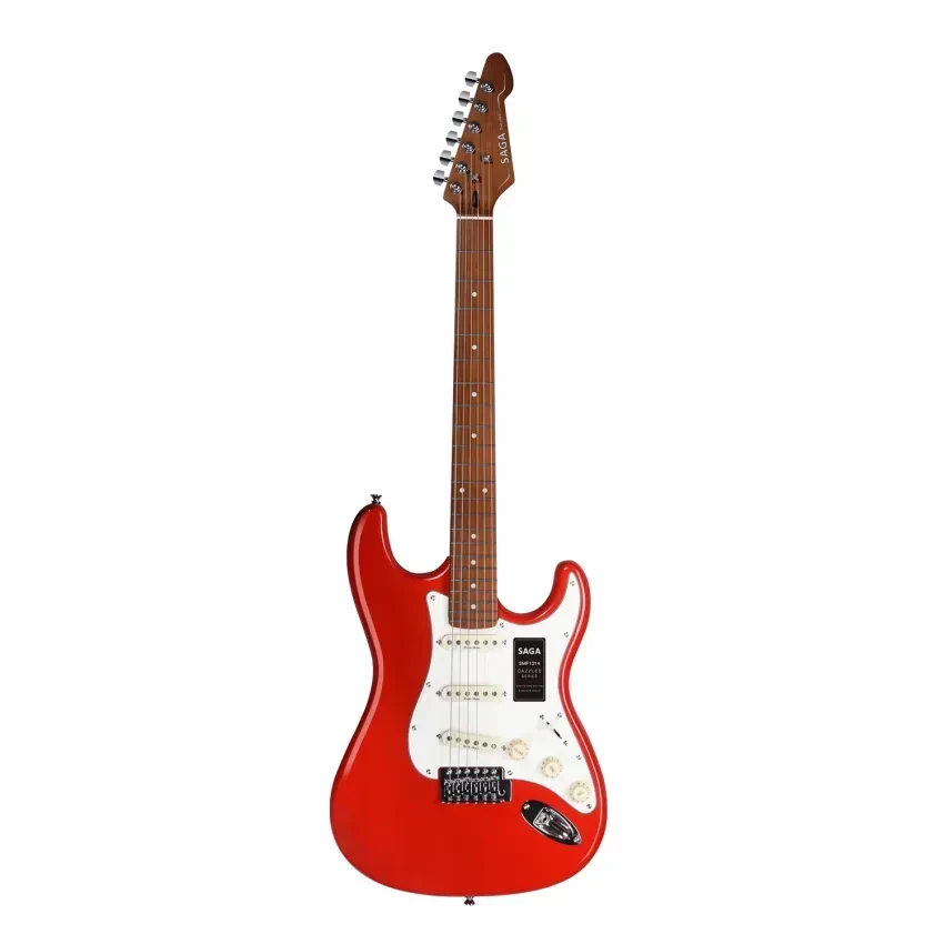 Электрогитара Saga SMF1314RE Dazzles Stratocaster Standard Red с чехлом