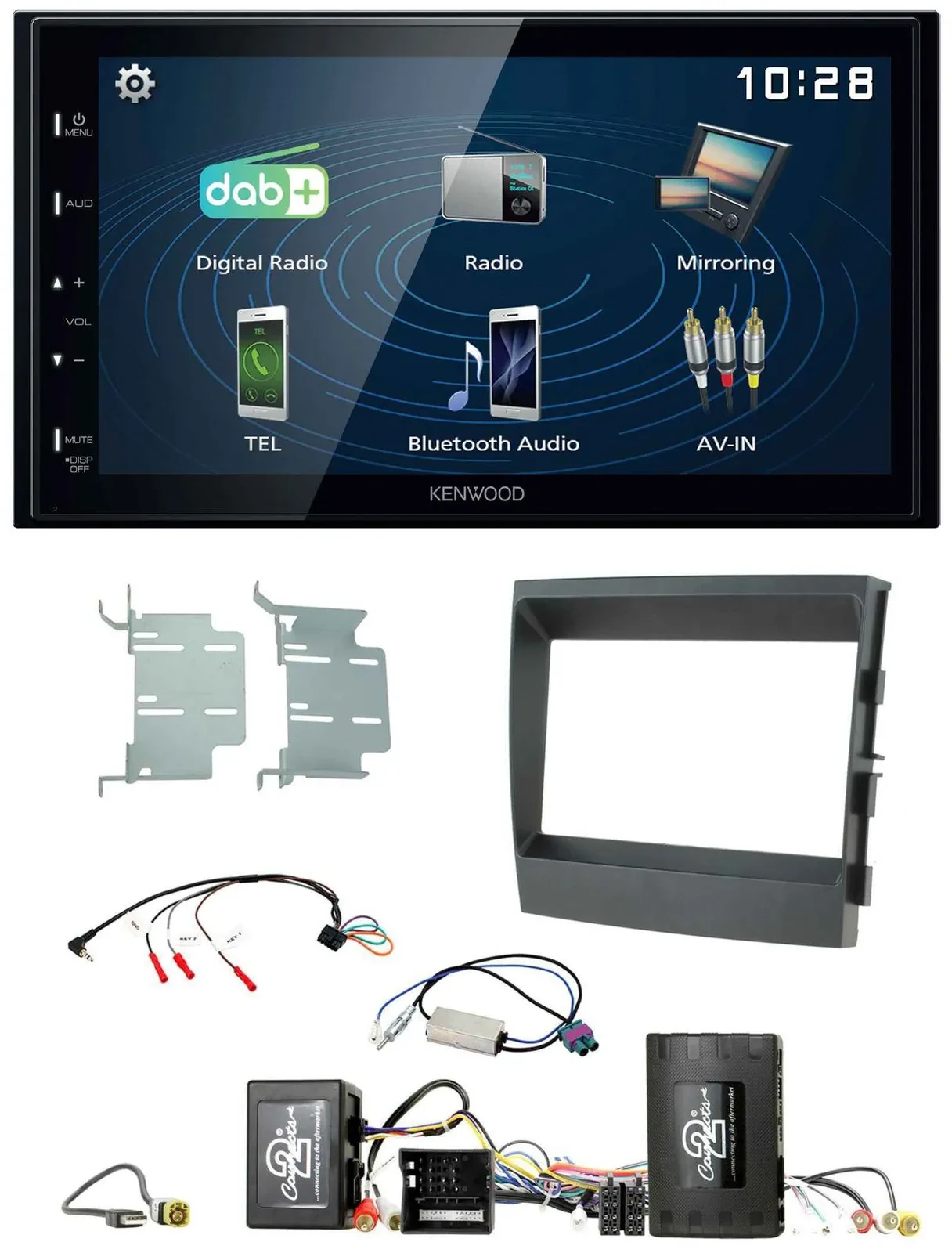 Автомагнитола для Porsche Panamera Kenwood 2-DIN, Bluetooth, USB, DAB, поддержка кнопок на руле